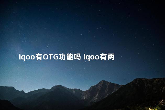 iqoo有OTG功能吗 iqoo有两个系统吗